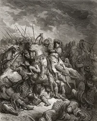 Richard I the Lionheart in Battle at Arsuf in 1191